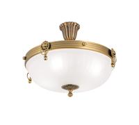 Luce Da Soffitto Marta Metallo Vetro E27 43 cm Bronzo Bianco 4 Luci