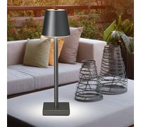 Luce da Tavolo Esterno Lampada Giardino LED Varialuce Argento Batteria Soggiorno