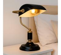 Luce da Tavolo Lampada Banchiere Antracite Ottone Oro LED Interruttore