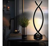 Luce da Tavolo Lampada Comodino LED Regolatore Touch Nero Opale Batteria [EEK: Non valutato]