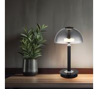 Luce da Tavolo Lampada Comodino LED Regolatore Touch Vetro Fumé Nero [EEK: F]