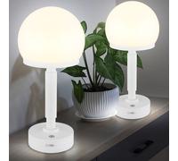Luce da Tavolo Lampada Comodino Regolatore Touch Funghi Batteria Bianco LED 2x [EEK: Inaditato]