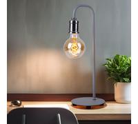 Luce da Tavolo Lampada da Scrivania E27 Industrialmente Grigio Nichel Opaco [EEK: Non valutato]