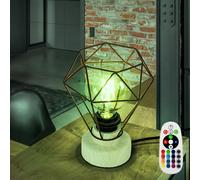 Luce da Tavolo Lampada di Legno Comodino Dimmerabile Telecomando RGB LED [EEK: F]