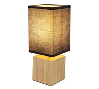 Luce da Tavolo Lampada Lato Camera Letto Legno Tessuto Nero H Big [EEK: Non valutato]