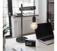 Luce da Tavolo Lampada Lato Lampada da Comodino Legno Nero Lettura Regolabile [EEK: Non valutato]