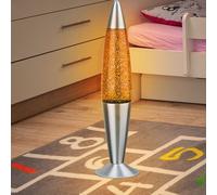 Luce da Tavolo Lampada Lava Glitzerleuchte per Bambini Glitter Argento H 42,5 CM