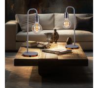 Luce da Tavolo Lampada Letto Industrialmente Metallo Grigio 2er Set [EEK: Non valutato]