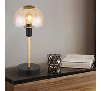 Luce da Tavolo Lampada Scrivania Toccare Vetro Letto Oro Nero 32cm [EEK: Inaditato]