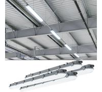 Luce da Vasca Plafoniera Lampada per Ambienti Umidi LED Garagenlampe Officina 4x [EEK: E]