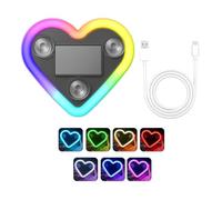 Luce D'atmosfera LED Forma Di Cuore For Auto, Ricarica Solare E USB, Lampada D'atmosfera On/off Automatica Doppia Alimentazione For La Luce Notturna Del Cruscotto Interno