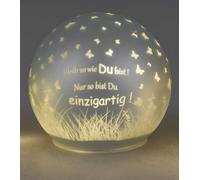Luce Decorativa Sfera Grande LED Bianca 15 Cm "Rimani Così Come Sei" Farfalla