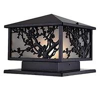 Luce del cortile Quadrato Cancello per esterni Luce della colonna Faro Lanterne a pilastro impermeabili Vetro ad alta luminosità Lampade a palo in metallo in alluminio Cortile Lampada da giardino