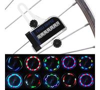 Luce del Raggio della Bici,Luci a Raggi LED per bici,Luci Ruote Bicicletta per Bambini,LED Bicicletta Luci di Sicurezza Pneumatici con Luce Raggi RGB Doppio Lato 14 LED per Bicicletta da Montagna