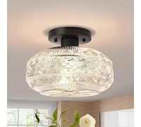 Luce del soffitto a Monte Semi -Filo, Lampada del corridoio, Vetro Globale Vicino alla Luce del soffitto, Luce sospesa Interna Vintage, Lampada a Sospensione per Il Bagno, Non Incluso in Cina