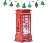 Luce Della Cabina Telefonica: Lampada Da Notte LED Stile Vintage Londra Con Disegno Di Pupazzo Di Neve, Lanterna Decorativa Di Babbo Natale Di Natale Per La Camera Da Letto Da Tavolo Scrivania, Ad