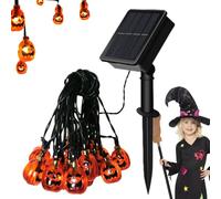 Luce Della Corda A LED - Luce Da Giardino Impermeabile per Halloween, Luce Arancione Solare | Decorazione Di Illuminazione Stagionale Che Si distingue Contro L'Ingresso O Le Aiuole