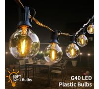 Luce della stringa del LED G40 Luce infrangibile Stringa IP44 Luce del patio Luce della ghirlanda esterna per la decorazione di nozze del giardino 18M 26M 45M