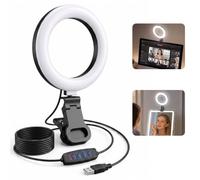 Luce dell'anello per la videoconferenza del computer - Luce della webcam per la videoconferenza del monitor Clip On Lavoro a distanza Zoom Call Auto-trasmissione e streaming dal vivo Influencer