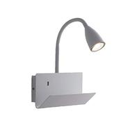 Luce Design Lampada da parete GULP con testa flessibile e porta di ricarica USB, lampada da comodino, lampada da letto, elegante e moderno