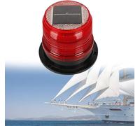 Luce di ancoraggio a LED marina con ricarica solare, luce di navigazione per barche impermeabile IP67 per prua e poppa di yacht, luce di attracco per montaggio su ponte(Red)