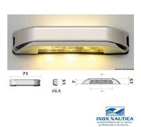 LUCE DI CORTESIA 4+4 LED SENZA INCASSO LUCE BIANCA DOPPIA IN ACCIAIO INOX BARCA