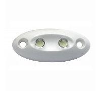 Luce di Cortesia LED Mignon 12V - Plastica Bianca - Luce Diretta o verso il Basso - Diretta (Orizzontale)