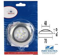 LUCE DI CORTESIA STAGNA ROTONDA LUCE BLU SENZA INCASSO IN ACCIAIO INOX BARCA