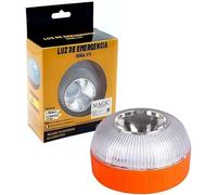 Luce di Emergenza V16, Omologata DGT per Segnaletica Stradale di Auto e Moto. Luce Gialla Lampeggiante e Bianca Fissa con Accensione Automatica, Base Magnetica e Batteria Ricaricabile.…