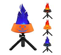 Luce di Fuoco simulata a LED - Lampada a Fiamma Ricaricabile Tramite USB con Supporto Regolabile - Decorazioni di Halloween(C,1800mAh)