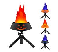 Luce di Fuoco simulata a LED - Lampada a Fiamma Ricaricabile Tramite USB con Supporto Regolabile - Decorazioni di Halloween(B,2500mAh)