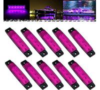 Luce Di Ingombro Laterale, 10 Pezzi Luce Di Ingombro Laterale 6LED Luce Di Ingombro Ambra, Luce Di Ingombro Laterale Posteriore, Luce Di Ingombro Per Cabina Di Camion (Viola)