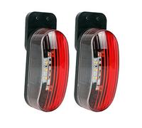 Luce di ingombro LED 12 V Luce di posizione 2° set rosso/bianco 98x42x38 mm, 12/24 Volt, 2 Watt, 6 LED per camper, roulotte e rimorchio