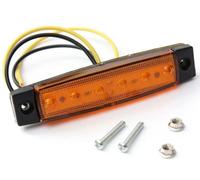 Luce di ingombro o direzionale Arancione a 6 Led su staffetta in plasica