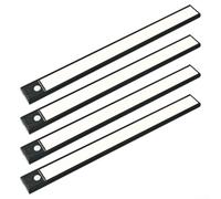 Luce di movimento a LED a profilo sottile con supporto magnetico per porte del frigorifero, armadietti, interni, cassetti e cornici in metallo a parete, confezione da 4 (nero)