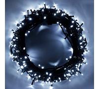 Luce di Natale 120 LEDs 15m Stringa Luci, Interno da Esterno Funzione di Memoria con 8 Modalità Estensibile Natalizie Catene Luminose Decorazione per Alberi Halloween Festa Nozze - Bianco Freddo