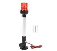 Luce di navigazione rotonda a 360 gradi LED 12 pollici con base in lega di alluminio e palo per pescherecci yacht e navi bianche calde 12 24v 33 perline a LED 2nm Visibilità (Rosso)