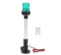 Luce di navigazione rotonda a 360 gradi LED 12 pollici con base in lega di alluminio e palo per pescherecci yacht e navi bianche calde 12 24v 33 perline a LED 2nm Visibilità (Verde)