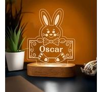 Luce Di Notte Del Coniglio Di Pasqua, Lampada Da Tavolo Felice Di Pasqua, Nome Personalizzato Luce Di Notte Del Coniglio, Nursery Luce Di Notte Di Pasqua, Luce Di Notte Di Pasqua Personalizzata