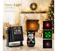 Luce di proiezione laser con telecomando, luce da discoteca per palcoscenico, luce per feste multi-scena, luce d'atmosfera, luce di proiezione per compleanno, con telecomando, spina USB, decorazione p