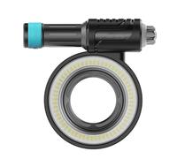 Luce di riempimento ad anello a LED subacquea per fotografia subacquea e macro, ricaricabile con regolazione continua fino a 1500 lumen, interfaccia M52