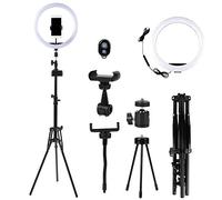 Luce di Riempimento ad da 12 Pollici LED per Trucco Trasmissione in Diretta Produzione Video Riprese di Nature Morte con Regolazione Temperatura 3000 6800K Staffa Regolabile e Port