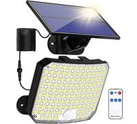 Luce di sicurezza solare per esterni, con sensore di movimento, 118 LED a energia solare Pir luci con cavo da 5 m, per giardino, cortile, percorso, pannello solare separato, confezione da 1