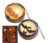 Luce Di Zucca Halloween | Decorazione di Zucca Illuminata con Pipistrello per Halloween,2 Pezzi Decorazione Festiva Senza Fili Per Interni Esterni Tavolo Camera Festa Castello Stregato