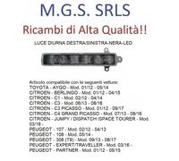 LUCE DIURNA DESTRA/SINISTRA-NERA-LED PER CITROEN BERLINGO 01/12-04/15