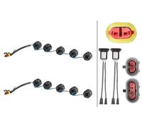 Hella Kit luce diurna LED 2PT 010 458-701 LEDayFlex 12/24V rotondo diffusore cristallino cavo 120mm