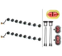 HELLA 2PT 010 458-761 LED-Kit luce guida diurna, LEDayFlex, 12/24V, rotondo, Montaggio, interno, colore diffusore luce cristallino, Cavo 120mm, Frontale d. veicolo, Serie / Kit