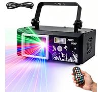 Luce DJ La-ser RGB, luce di animazione con raggi di scansione a colori | Con telecomando e controllo DMX, effetto luminoso a colori, for palchi, feste, discoteche e DJ