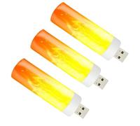 Luce effetto fiamma a LED | Lulbo sfarfaltante da 86 mm | 13,5 g di lampadina a fiamma LED USB ricaricabile | Plug & Play Use, per notti accoglienti, lanterna a forma di fuoco Effetto di fuoc