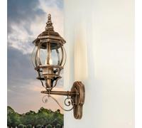 Luce Esterna Parete Brest Licht-Erlebnisse E27 IP23 Rame Nero Antik